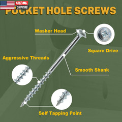 Pocket Hole Screws 1-1/4 Inch, 600 PCS Interior Pocket Screw #8 X 1-1/4″, Coarse