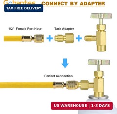 R134A Can Tap, Puncture R134a Refrigerant Dispenser with Tank Adapter for 1/4″ a