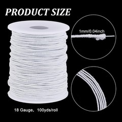 100 Yards Ghost White Floral Wires, 18 Gauge Cotton Covered Millinery Wire Ir…