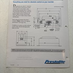 Prestolite Electric Solenoid Block Part No. WSV-4005A Sales Brochure