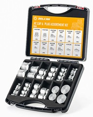 ZELCAN 64 pcs Hydraulic Hose Caps and Plugs 37° JIC Cap and Plug Kit with Case