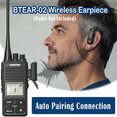 SAMCOM Wireless Headset with 2 Pin Dongle for 1 2 Earpiece