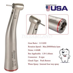 Dental 1:5 Increasing Contra Angle FG1.6mm LED Fiber Optic Handpiece SANDENT USA