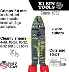 Klein Tools 1001 Multi Tool, Made in USA, Wire Stripper / Wire Cutter / Crimper