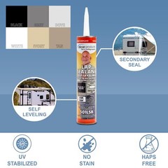 Dicor Self Leveling Lap Sealant Black 10.3 oz RV Roofing Compatible with EPDM…
