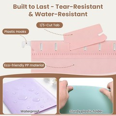 Plastic Hanging File Folders for Letter Size with 1/5 Tabs, 1.35 Inch Expansi…