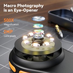 Portable 500X Digital Microscope 2″ 1080P w/Metal Stand for Coins PCB