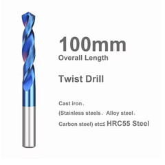 1PC 2mm-10mmx100mm HRC65 Solid Carbide Drill Bit For Hard Alloy Stainless Steel