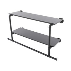 Clothes Display Rack with 2-tier Shelves, 2-tier Garment Rack, Wall Mounted Clot