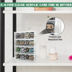 Acrylic Display Case Compatible with Funko Bitty Pop – Clear Tiered Stand