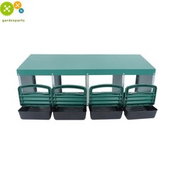 4 Hole Green Chicken Nesting Box Hen Laying Nest Box Coop Rollout Egg Collection