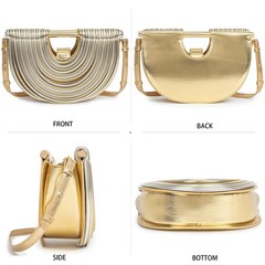 Trendy Woven Evening Clutch Purse Half Round Designer Shoulder/Crossbody Bag …