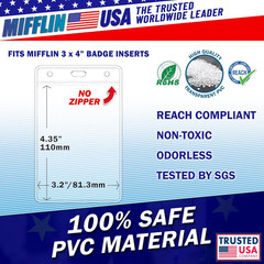 Mifflin-Usa Plastic Vertical Card Holder (3X4 Inch, Clear, Bulk 100 Pack) Quick
