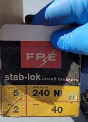 NA240 FPE Federal Pacific 40 Amp 2 Pole Stab-Lok Thick Wide Red Handle NEW