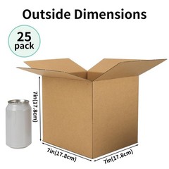 7x7x7 Shipping Boxes for Small Business, 25 Packs Corrugated Cardboard Boxes …