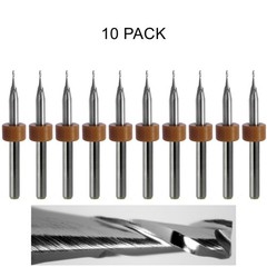 1/32″ Carbide PCB CNC End Mills 2 Flute Square End 1/8 Shank 10 Pc Kyocera