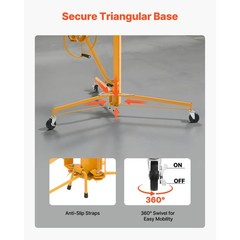 Uimoso 11Ft Drywall Lifter Sheetrock Hoist Lift Adjustable arm & Lockable Wheels