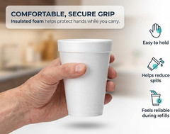 10 Oz Insulated Foam Cups – Disposable for Hot & Cold Beverages, 100 Pack