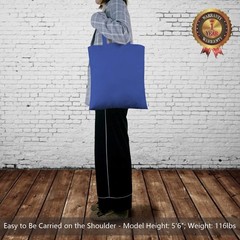 TOPDesign 24-Pack Economical 16″x15″ Blue Cotton Tote Bag, Medium,