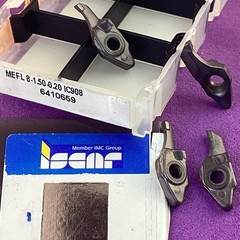 4pc ISCAR MEFL 8-1.50-0.20 Carbide Face Grooving Inserts, IC908🎯Machinist