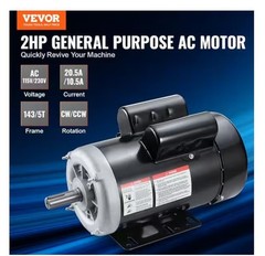 VEVOR 2HP Electric Motor 1725 rpm, AC 115V/230V, 56C Frame, Air Compressor Motor