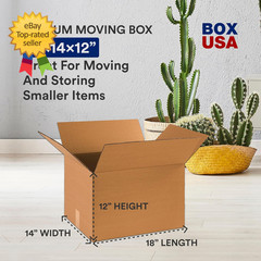 Moving Boxes Medium 18″L X 14″W X 12″H 10-Pack Corrugated Cardboard Box