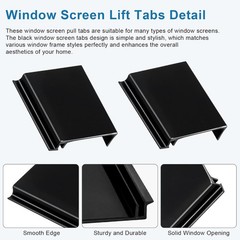 10 Pack Window Screen Pull Tabs, Lift Tabs Replacement Black