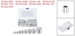 220pcs Aluminum Crimping Wire Rope Stop Sleeve 9 Size 3/64″-5/16″ Round Ferrule