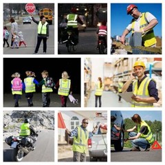 5 Pockets Safety Vest Reflective Belt Straps W/ High Visibility Stripes Security