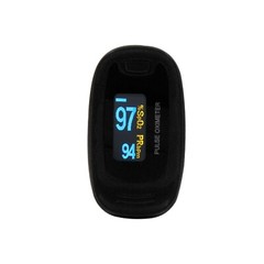 Black CMS50N OLED Fingertip Pulse Oximeter, Spo2 Monitor,Carry Case,Lanyard