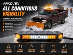 14 inch LED Roof Top Strobe Beacon Light Bar Hazard Warning Emergency Flashing