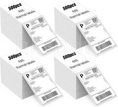 500/Stack 4×6 Fanfold Direct Thermal Shipping Labels Perforated Mailing Labels
