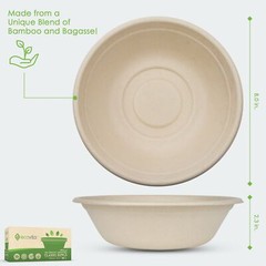 100% Compostable Paper Bowls [32 oz.] – 150 Disposable Bowls Eco Tree Free