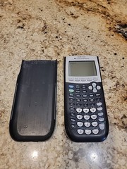 Texas Instruments TI-84 Plus Graphic Calculator Black W/Cover. Working Condition