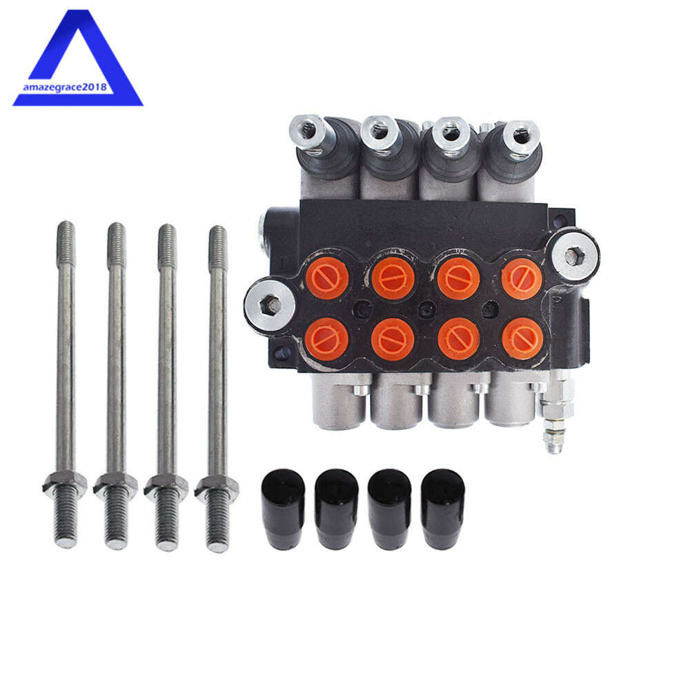 4 Spool Hydraulic Monoblock Double Acting Control Valve 11 GPM SAE Ports 3625PSI
