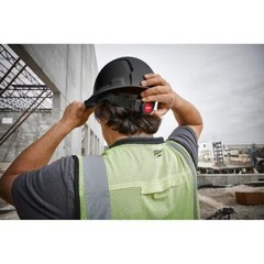 Black Vented Hard Hat – Type 1 Class C, 4-Point Ratcheting Suspension