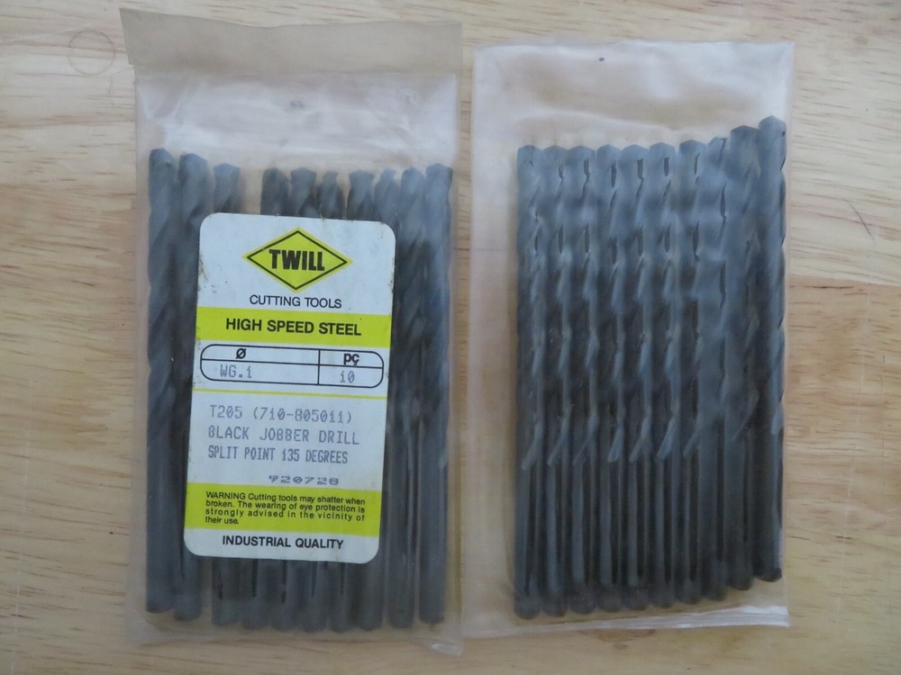 10 pcs TWILL Wire Gauge Number #1 Jobber Length Black Oxide Twist Drills BRAZIL
