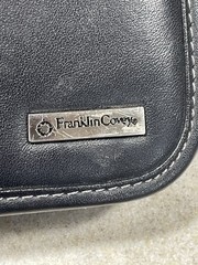 Franklin Covey Classic Zip Binder/ Planner -7 Ring Black Top Grain Leather