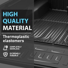 TPE Truck Bed Mat+Tailgate Mat Floor Mats, 2PCS