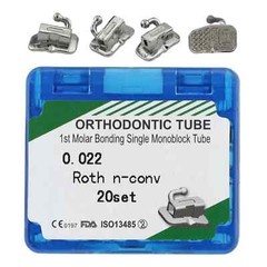 20 Sets Orthodontic Molar Bracket Buccal Tubes Roth MBT 022 1st 2nd ortodoncia