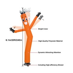 6m Inflatable Advertising Air Puppet Tube Sky Wavy Man Wind Dancer w/ Blower
