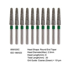 Dental Diamond Bur FG High Speed Bur Pear Round Taper 830 856 850 Chamfer Coarse