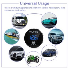 12V-24V Car Marine Motorcycle LED Digital Voltmeter Voltage Meter Battery Gauge