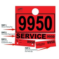 Red Service Department Hang Tags Window Tag 1000 Per Box