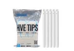 Britedent White Disposable Vented Latex-Free Evacuation Dental HVE Suction Tips