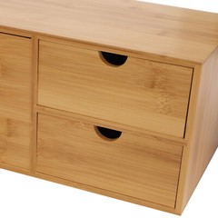 Bamboo Desk Organizer with 3 Drawers, Stylish and Functional, Eco-friendly