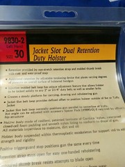Uncle Mike’s Jacket Slot Dual Retention Duty Holster LH 9830-2 Size 30