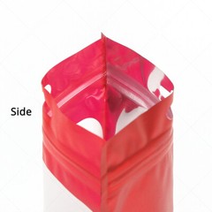 Multi-Size Matte Red Mylar Flat Zip Lock Pouch Bag For Storage w/ Window R10