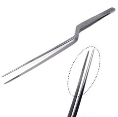 Precision Serrated Forceps Offset Handle Stainless Steel Surgical Tweezers – 12″