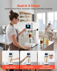 VEVOR Can Sealer Machine Automatic Commercial Soda Can Sealing Coffee Shop White